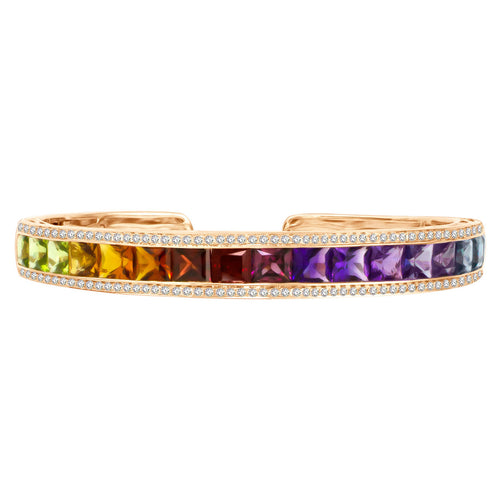 BELLARRI Eternal Love - Rose Gold / Multi Color Gemstone - Bangle