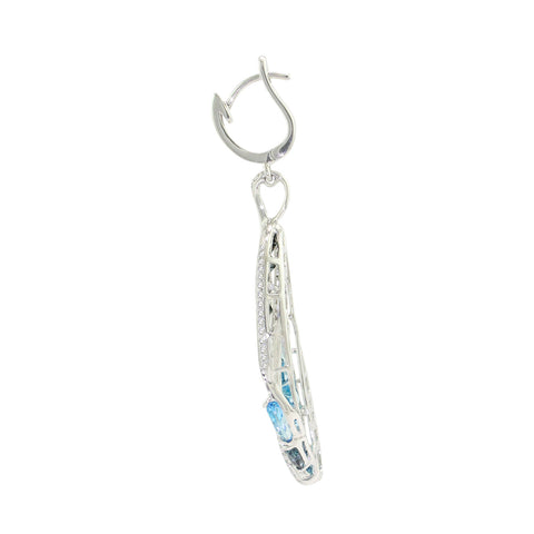 BELLARRI Capri - Blue Topaz Earrings (white gold - side view)