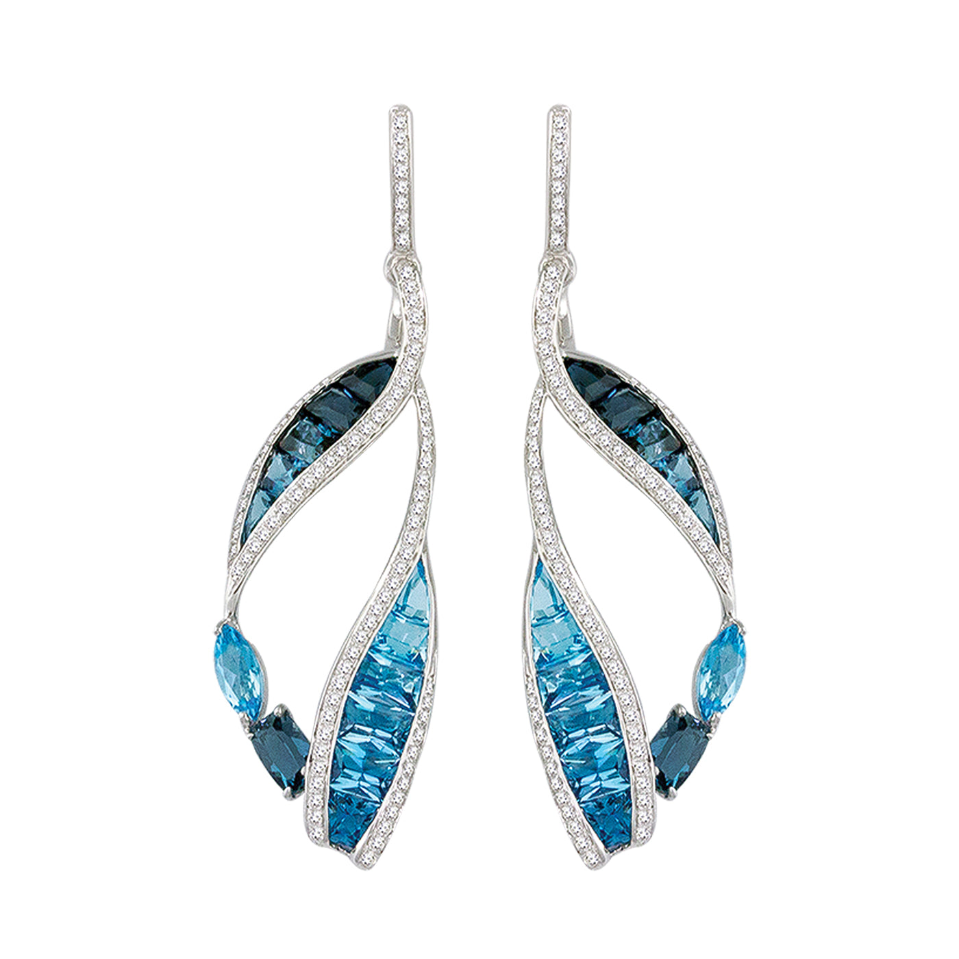 BELLARRI Capri - Blue Topaz Earrings (white gold)