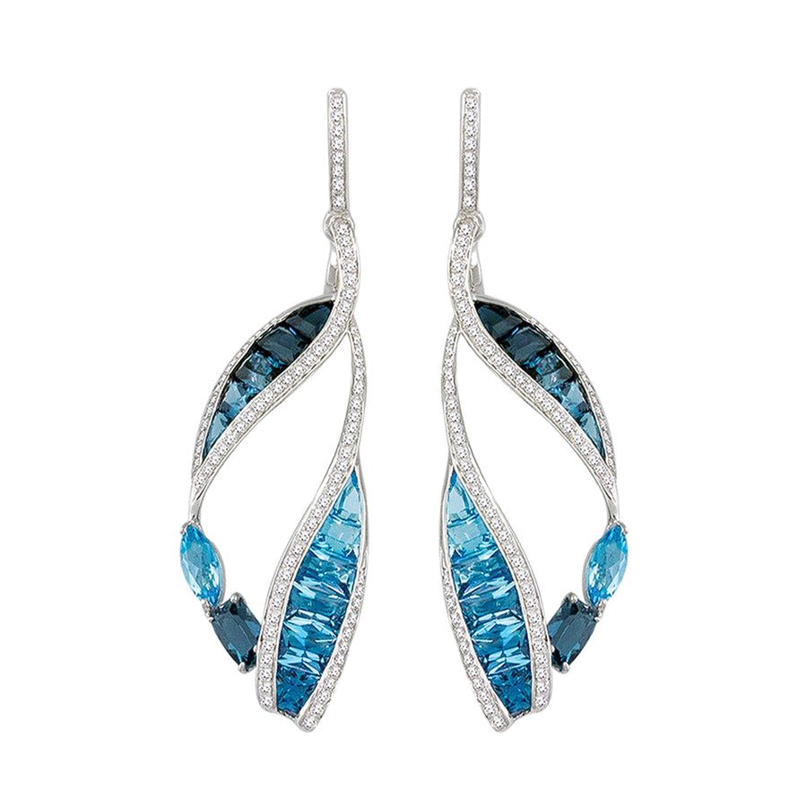 BELLARRI Capri - Blue Topaz Earrings (white gold)