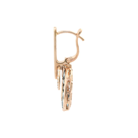 BELLARRI Poetry in Motion - Earrings (Rose Gold & Blue Topaz)  side view