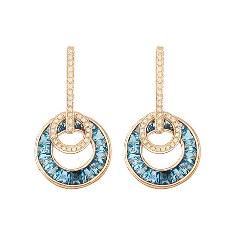 BELLARRI Poetry in Motion - Earrings (Rose Gold & Blue Topaz)