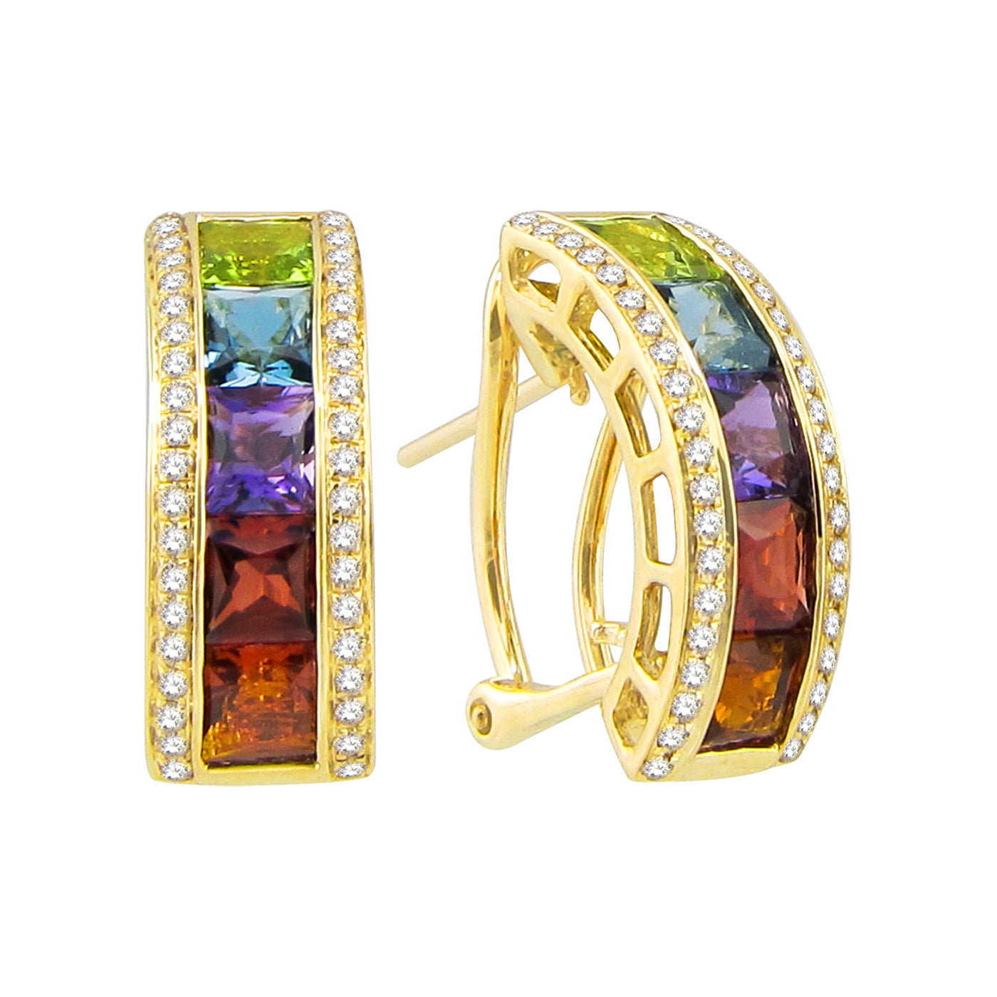 BELLARRI Eternal Love - Bracelet (Yellow Gold / Multi Color Gemstone) front view and side view