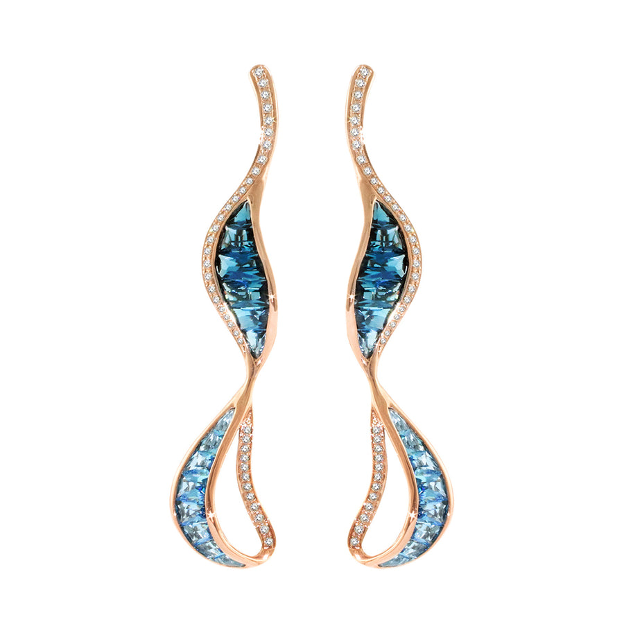 BELLARRI Capri Blue Topaz Earrings (rose gold)