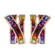 BELLARRI Eternal Love Earrings - Rose Gold / Multi Color Gemstone