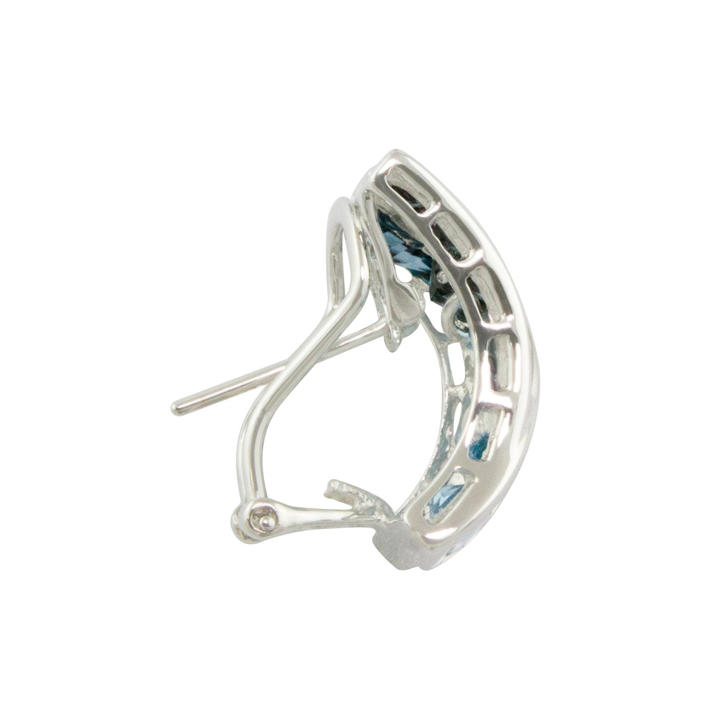 BELLARRI Eternal Love - Earrings side view (White Gold / Swiss Blue Topaz / London Blue Topaz)