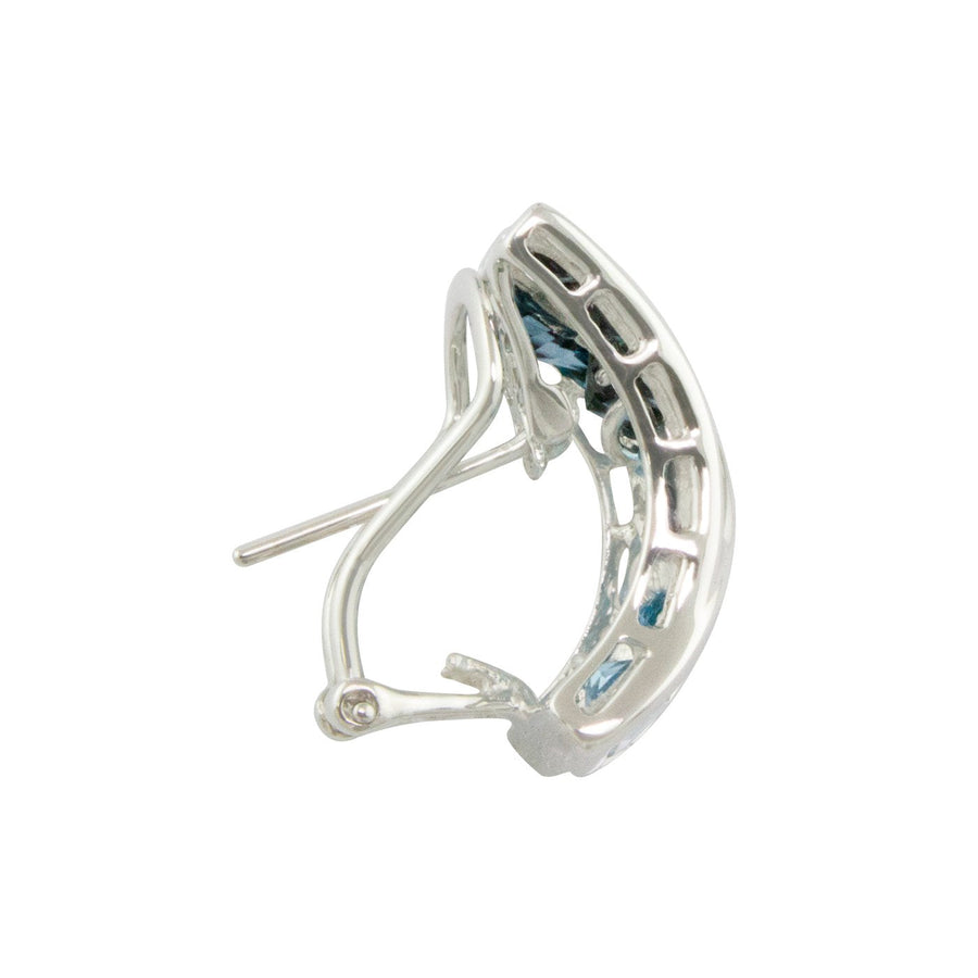BELLARRI Eternal Love - Earrings side view (White Gold / Swiss Blue Topaz / London Blue Topaz)
