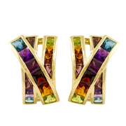BELLARRI Eternal Love - Earrings (Yellow Gold / genuine Multi Color Gemstone)
