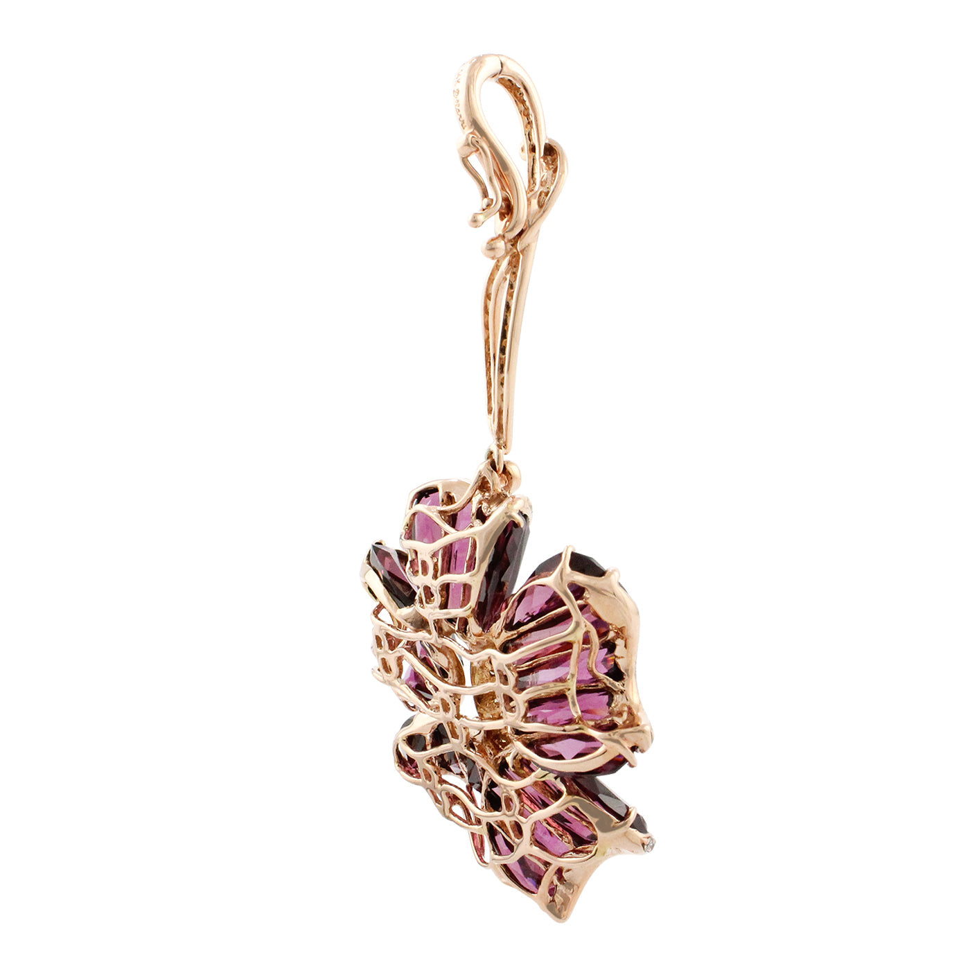 BELLARRI Mademoiselle - Enhancer (Rose Gold with Rhodolite Gemstones). View of back.