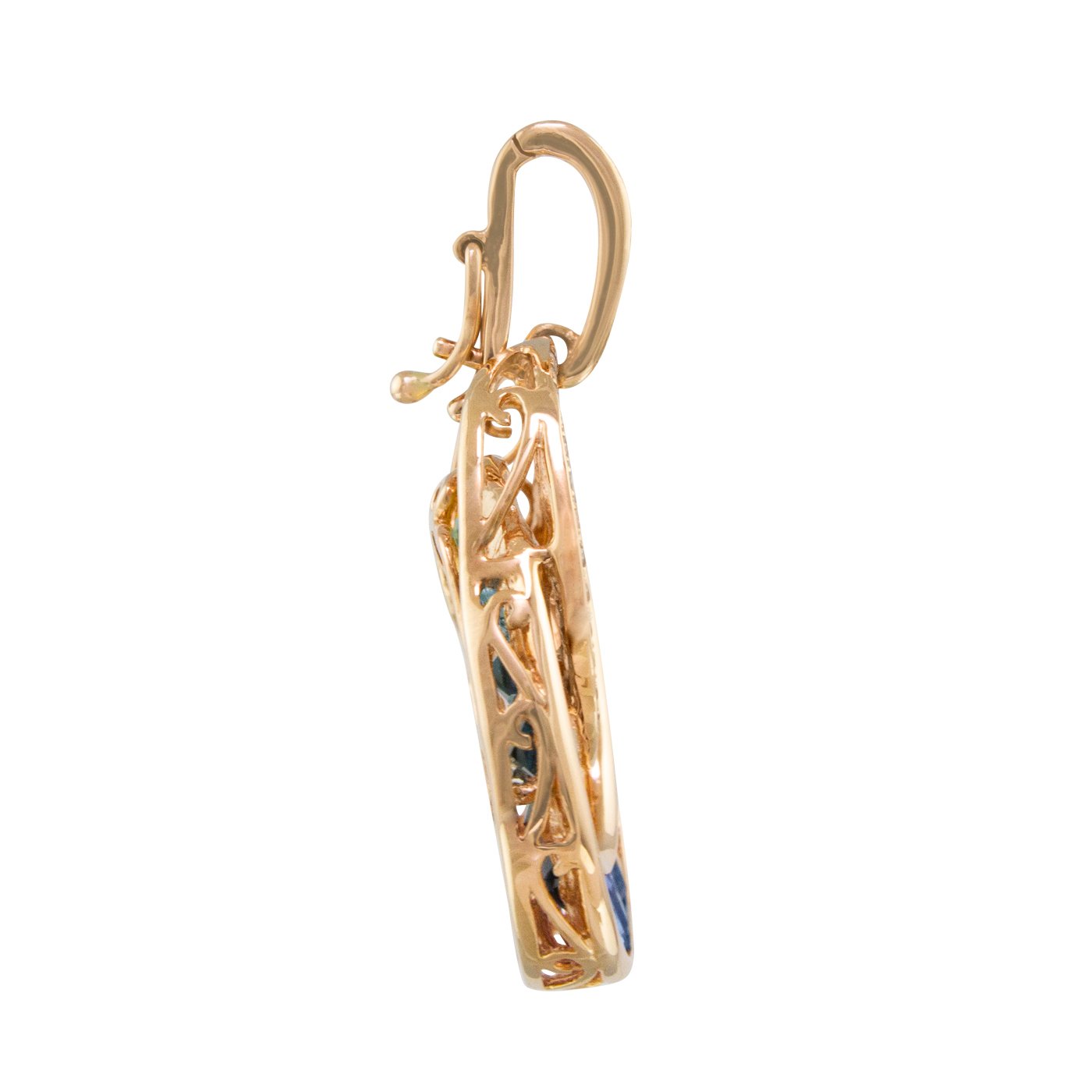 BELLARRI The Cove - Enhancer side view (14kt Rose Gold, Diamonds, Blue Topaz)