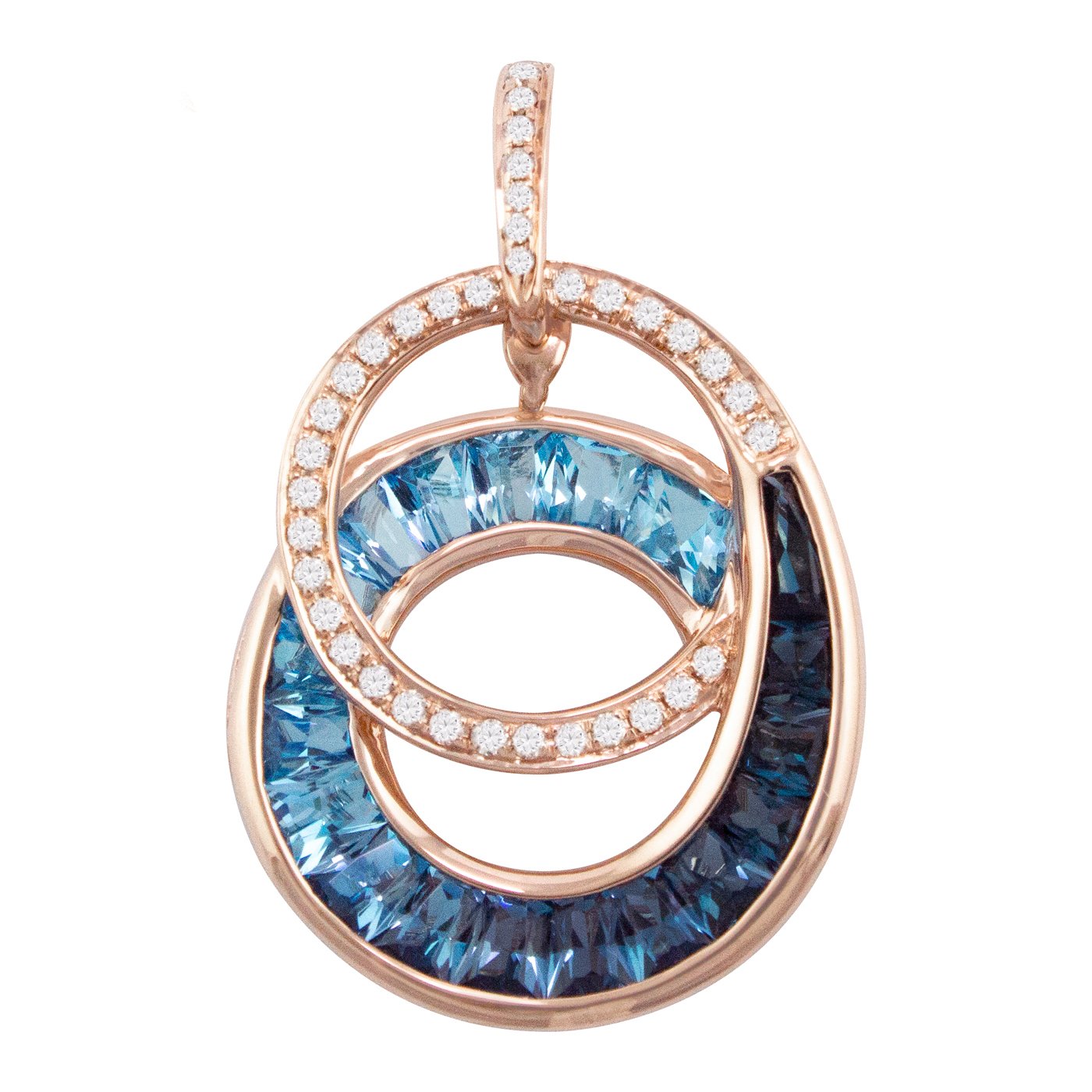 BELLARRI The Cove - Enhancer (14kt Rose Gold, Diamonds, Blue Topaz)