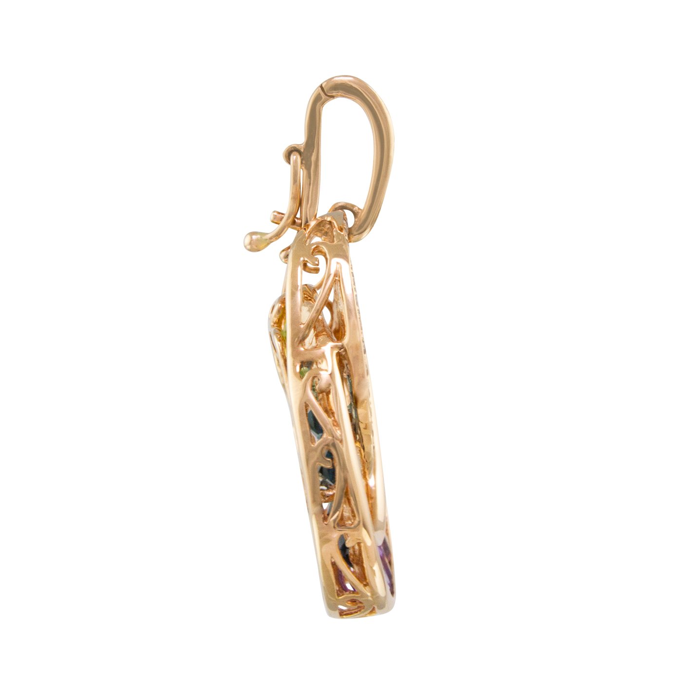 BELLARRI The Cove - Enhancer side view (14kt Rose Gold, Diamonds, Multi Color Gemstones)