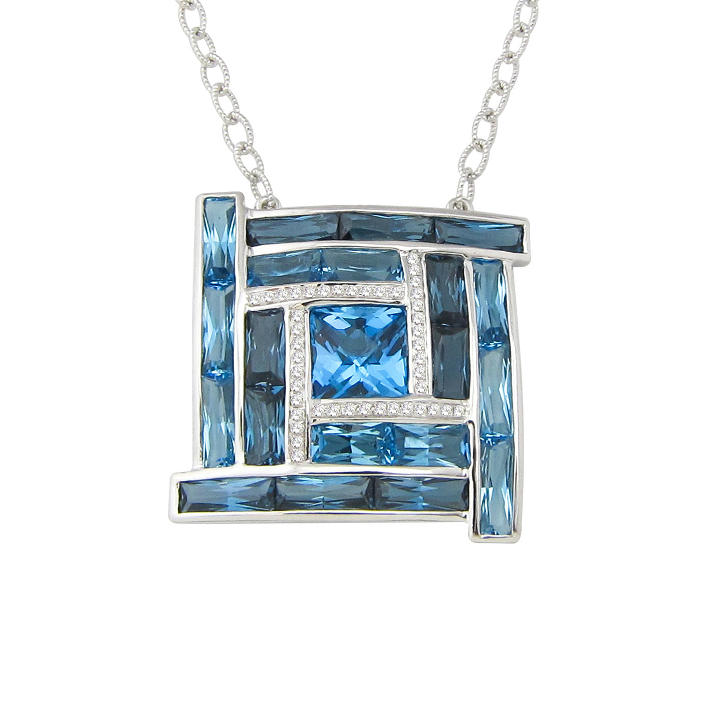 BELLARRI Galaxy of Love - Necklace (White Gold / Diamonds / Blue Topaz)