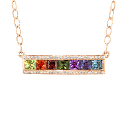 BELLARRI Eternal Love - Rose Gold / Multi Color Gemstone - Necklace