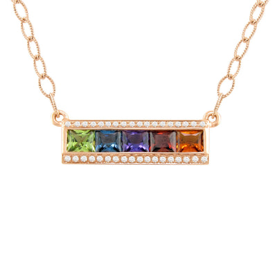 BELLARRI Eternal Love - Rose Gold / Multi Color Gemstone - Necklace2