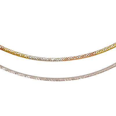 14kt Reversible Omega Chain - One side tri-color (Rose Gold, White Gold, Yellow Gold).  One side all White Gold - from BELLARRI
