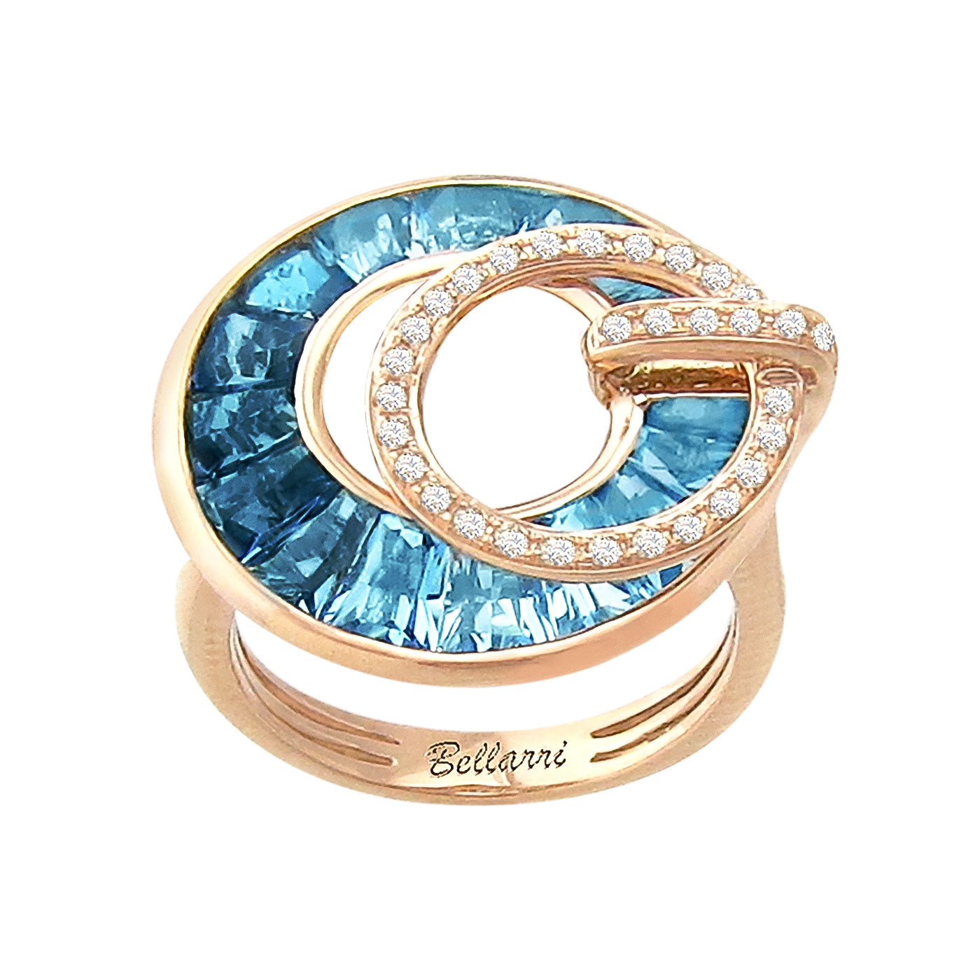 BELLARRI Poetry in Motion Ring (Rose Gold & Blue Topaz) large version
