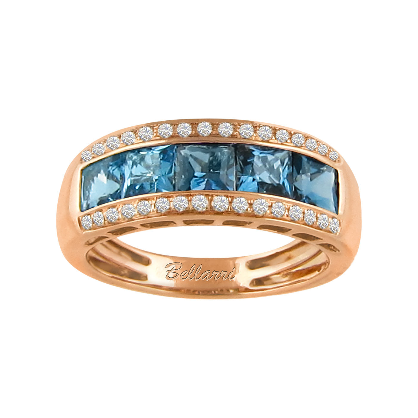 BELLARRI Eternal Love - Ring (Rose Gold / Blue Topaz)